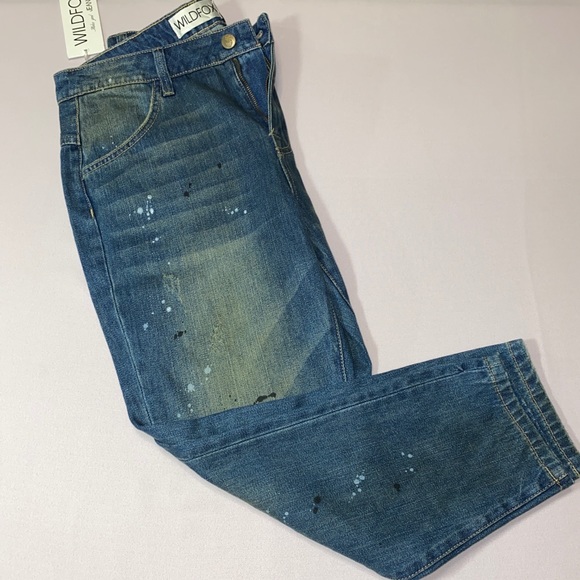 Wildfox cropped paint splatter distressed jeans - Picture 8 of 15